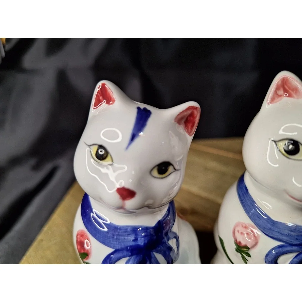Vintage Lenox Ceramic Cat Salt and Pepper Shakers 